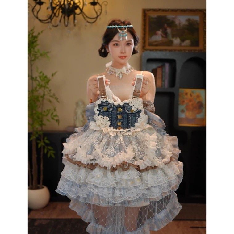 AODUOSEN/奥多森夏季新款高端定制莉莉娅女童洛丽塔汉服连衣裙