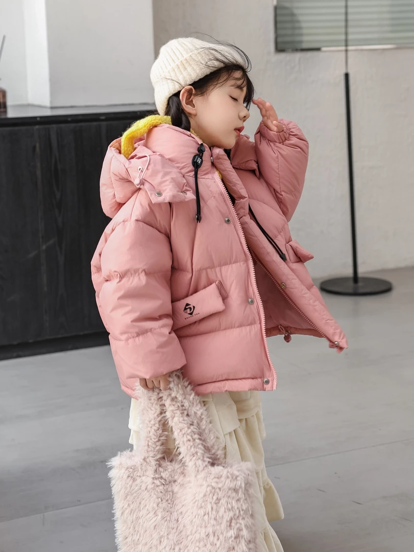 儿童白鸭绒羽绒服D字袋盖轻盈保暖不压身秋冬连帽冬季外套D888