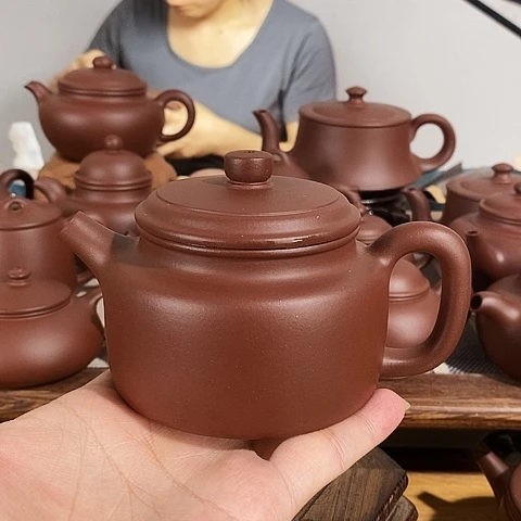 茶壶紫砂约250cc德钟原矿紫泥