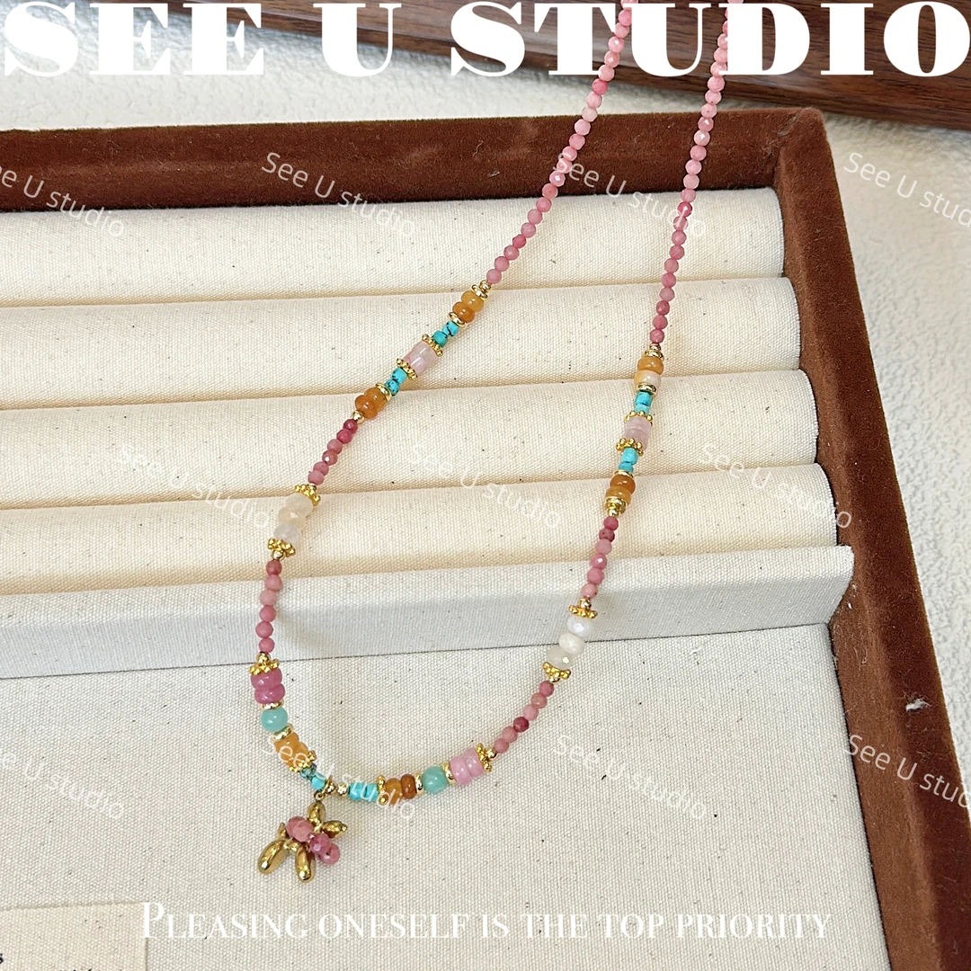 钛钢项链 时尚可爱百搭气质粉色【恋爱修狗】项链