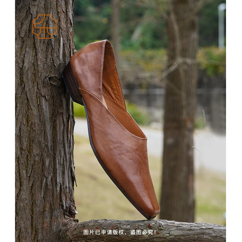 【冬姐精选】洗水复古一脚蹬奶奶单鞋2818-315