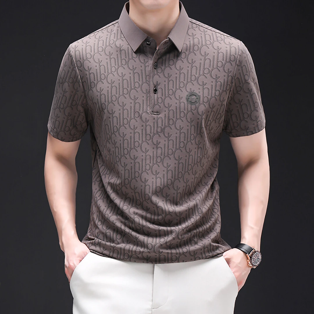 重磅轻奢新款无痕POLO衫男士翻领短袖商务青年休闲T恤夏季百搭潮