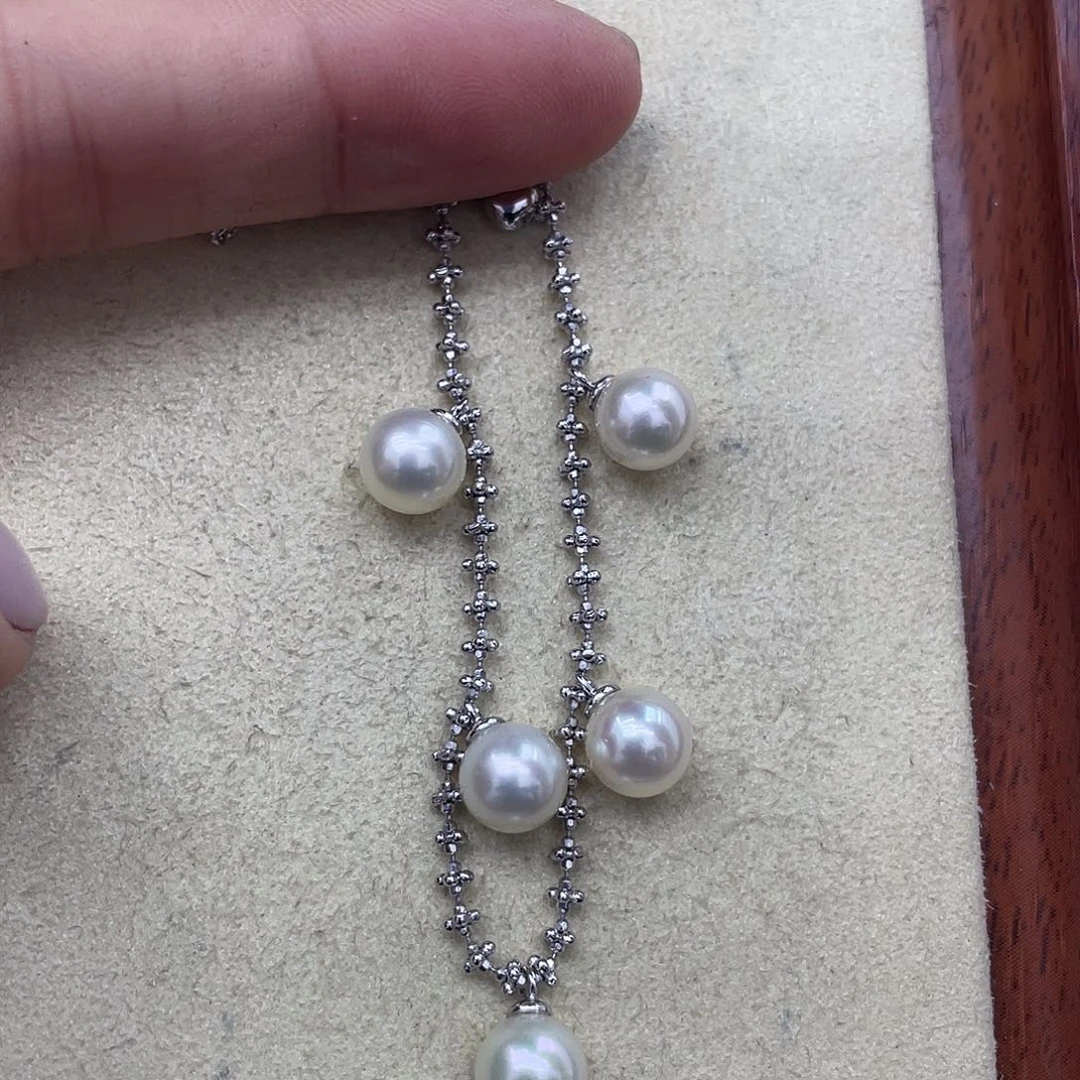 海水珍珠手绳银S925镶嵌