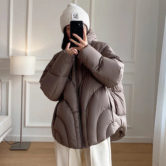 DUCURNO连帽羽绒服女冬季2026新款时尚气质加厚保暖宽松短款外套