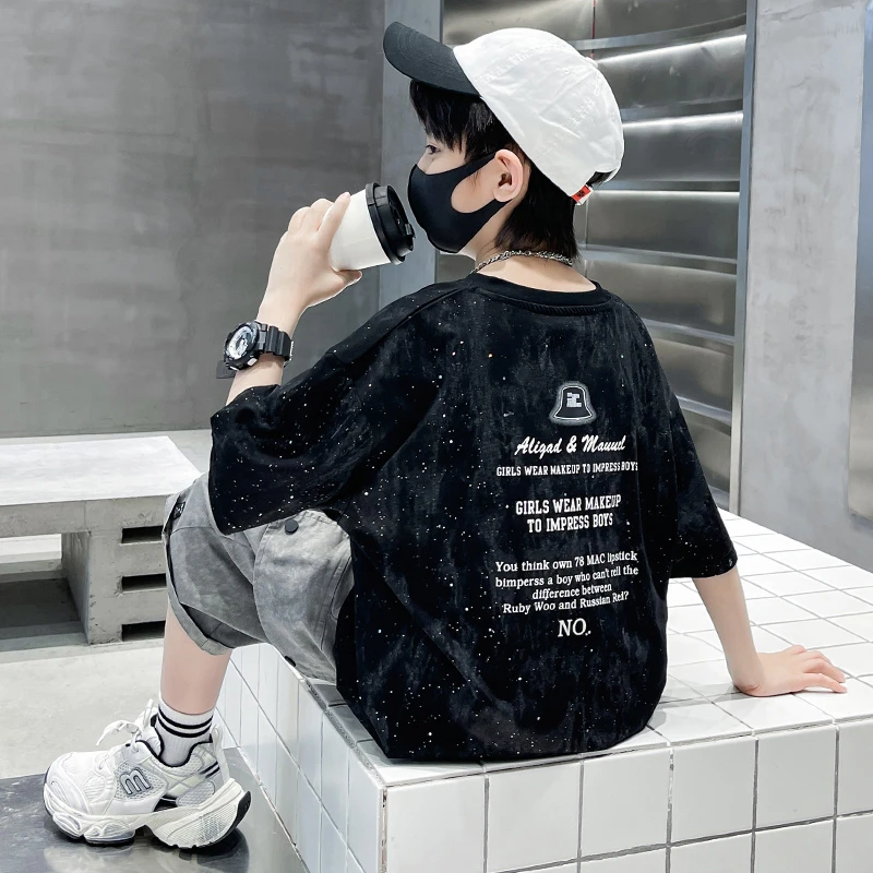 男童夏装短袖T恤2025儿童纯棉大童夏季薄款男孩男孩夏季短袖夏款