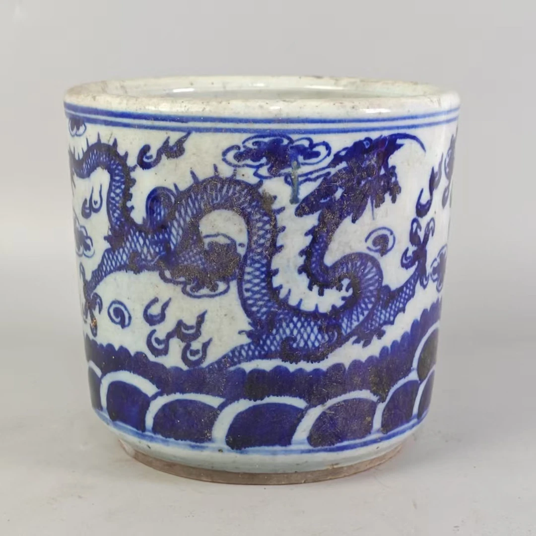 18 81 清晚期 青花龙纹炉-5170289