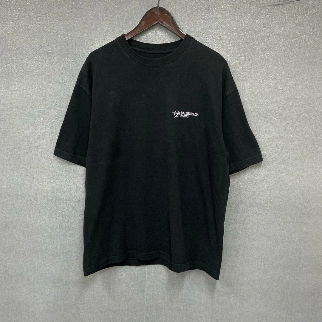 95新 Balenciaga/巴黎世家 回旋镖刺绣logo短袖T恤 95新L码/4708