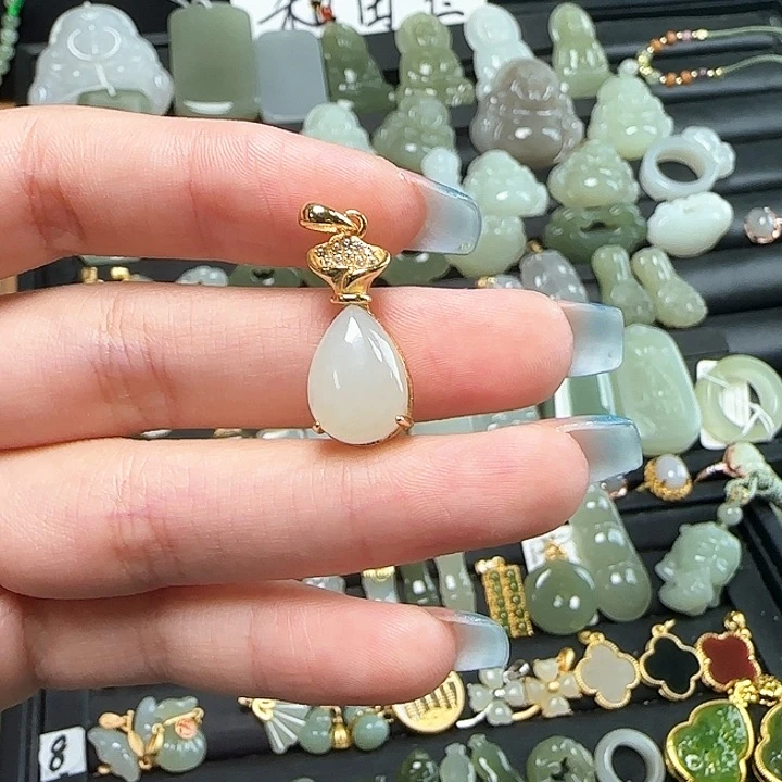 和田玉银S925镶嵌颈饰