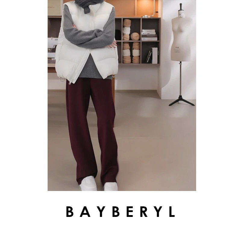 CC12-BAYBERYL老贝紫绀裤2.0*加绒抽绳松紧百搭休闲裤XXK4K0522