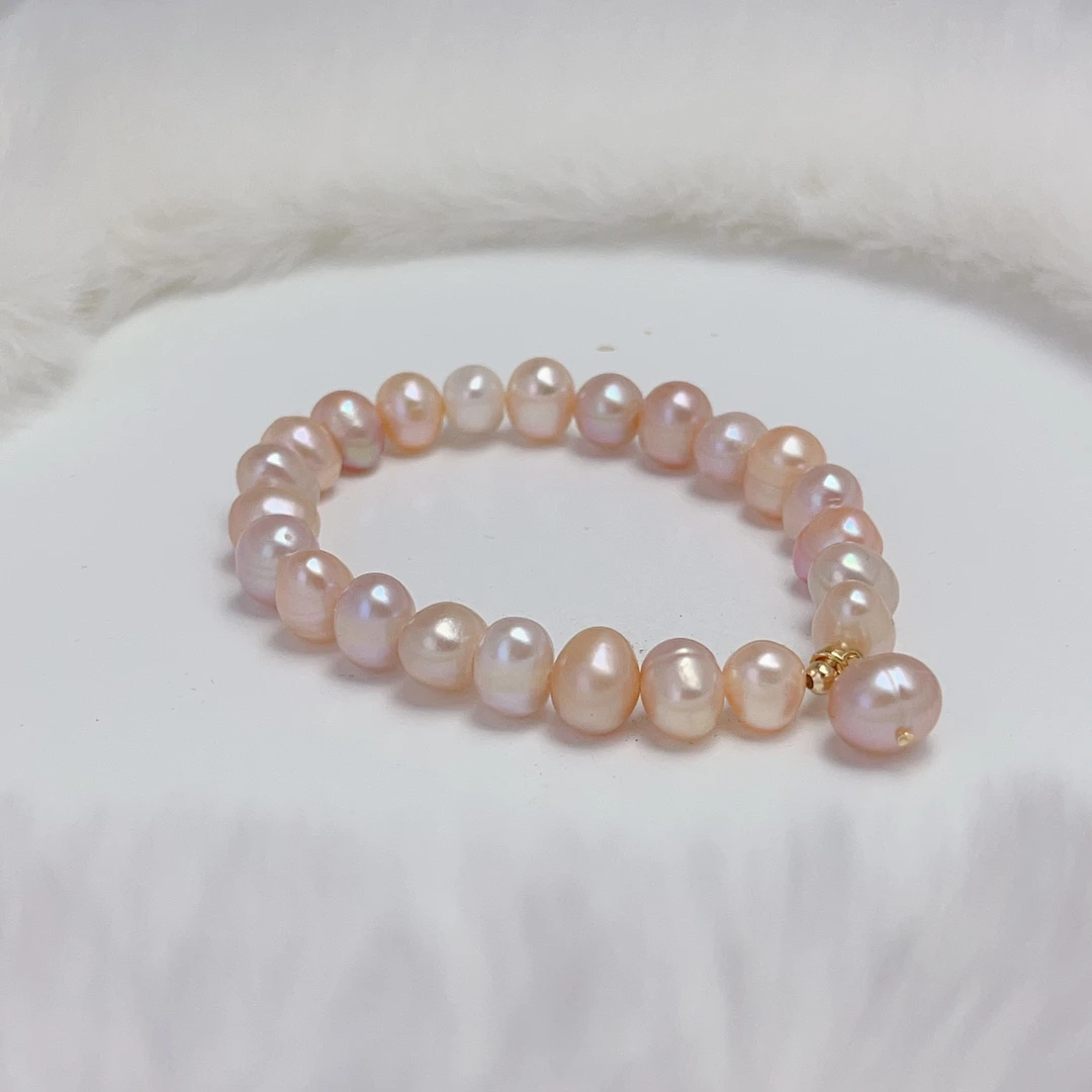 【彩叮当】约7-8mm淡水无核珍珠手链气质简约轻奢百搭彩色 DSL00682