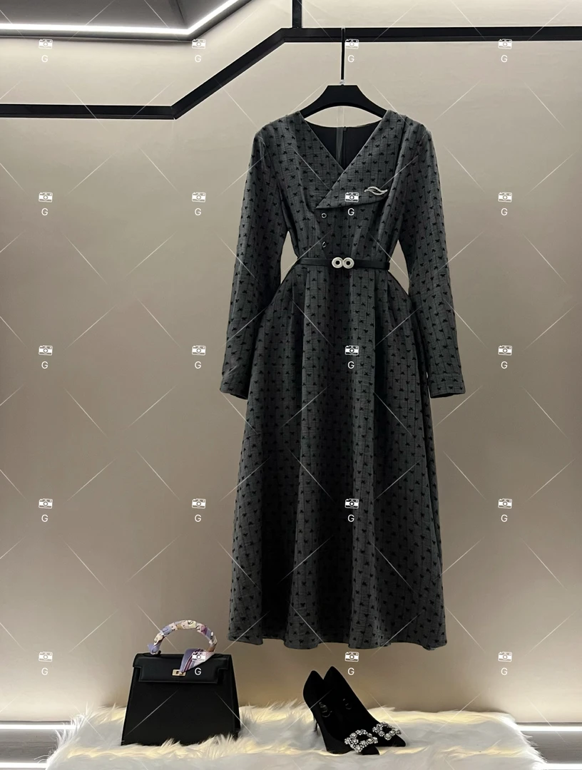 春夏丨设计师轻奢法式印花女士连衣裙 GS-57356
