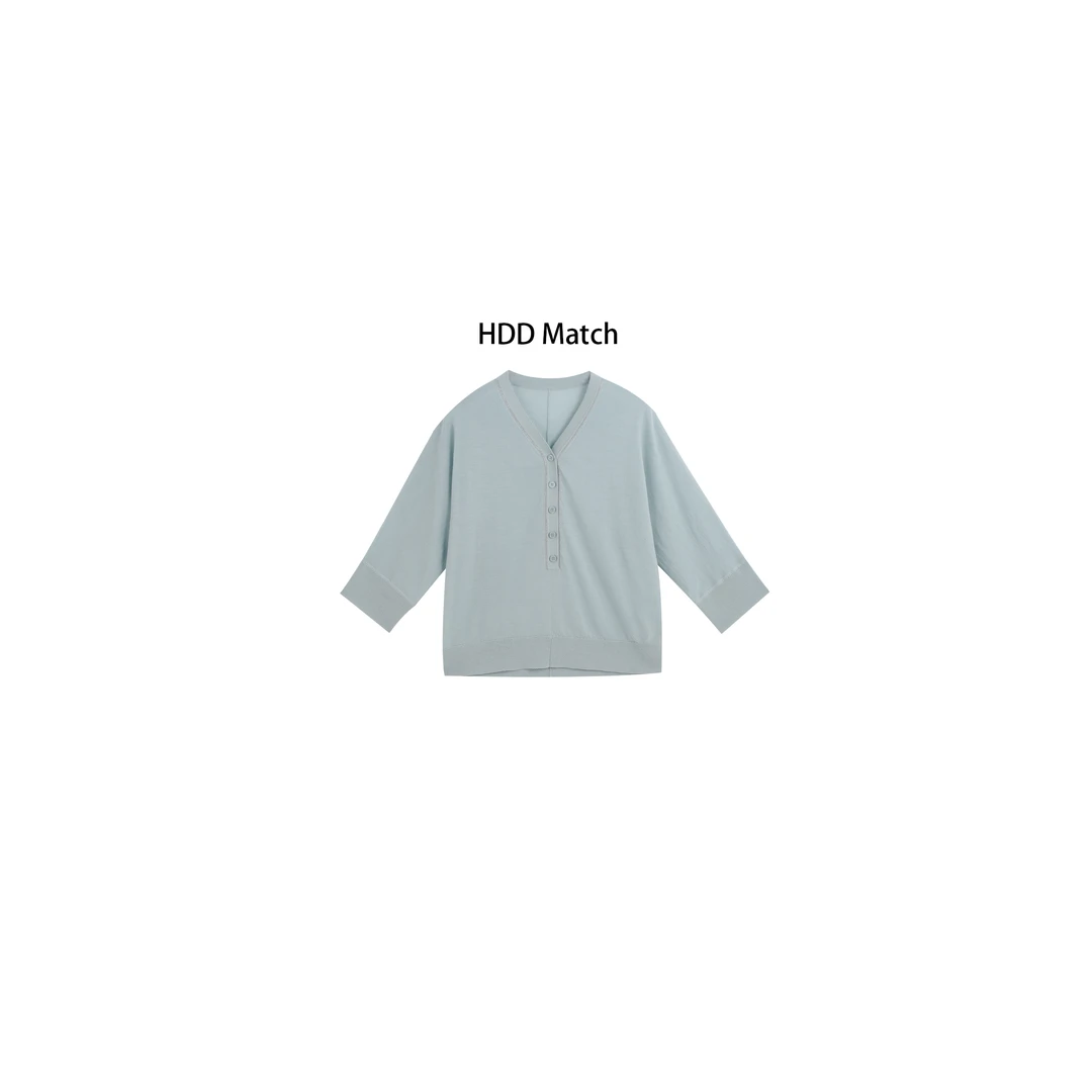 HDD Clothing"简约轮廓"夏季女款针织简约纯色百搭上衣 Y7978