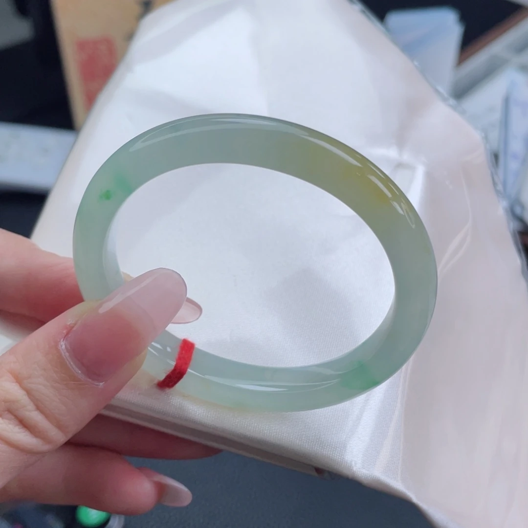 未镶嵌手镯翡翠51.8贵妃 千金难买双色玉 可遇不可求25号