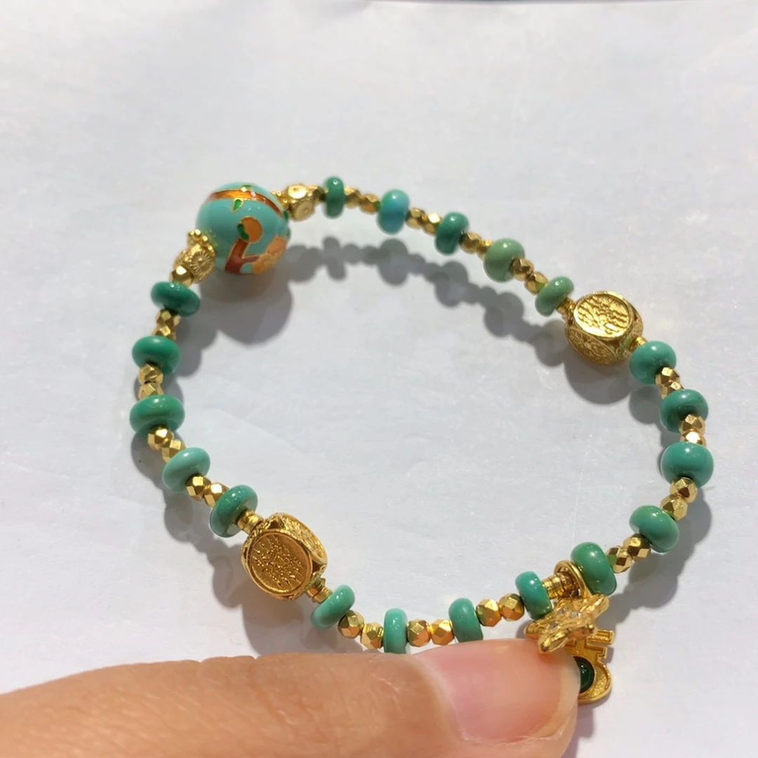 银S925镶嵌绿松石单圈