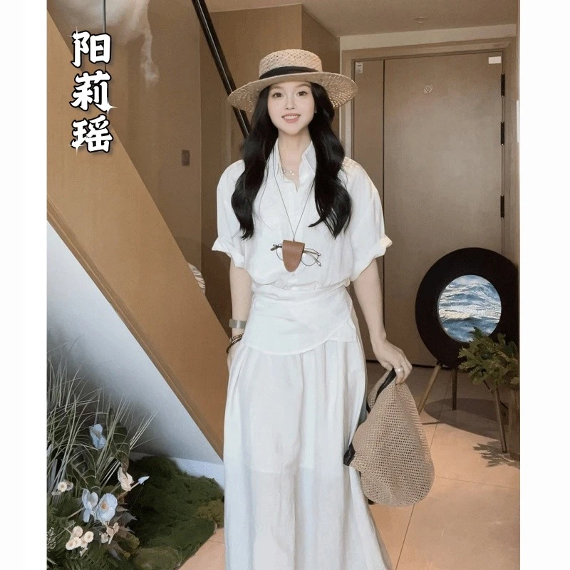 简约设计感衬衫连衣裙女2025夏季流行单品新款长裙大方得体的裙子