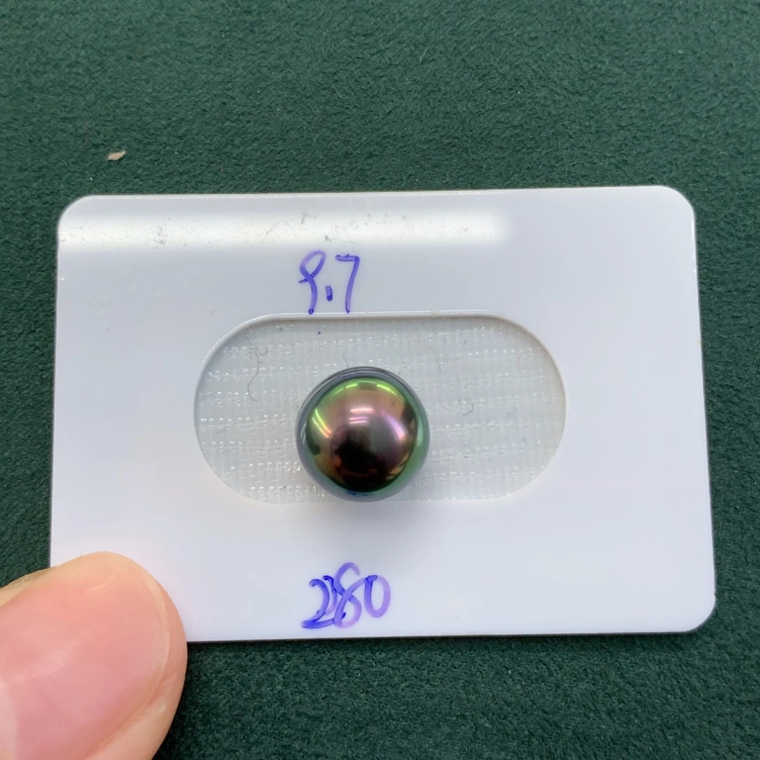 用***1海水珍珠裸珠炫彩大溪地