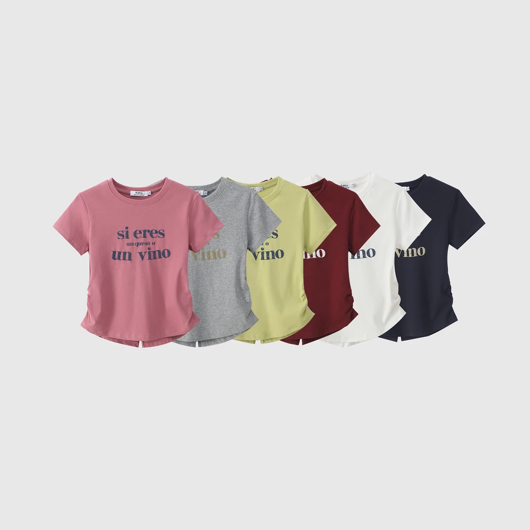 【蔓迪欧尚】2025新款夏季时尚洋气百搭抽褶短袖上衣显瘦870