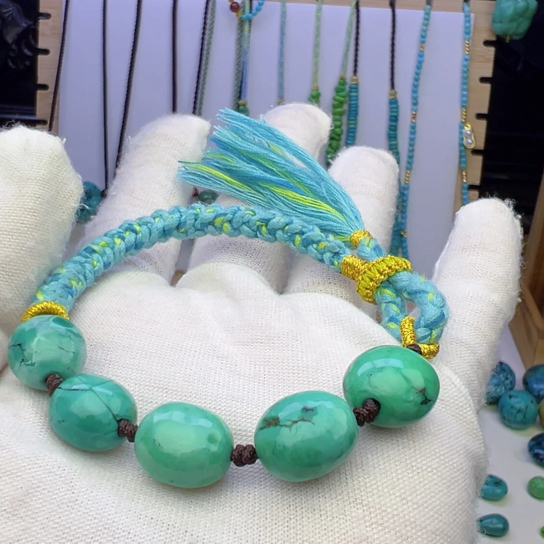 菜籽绿扁珠手串11.9mm兰