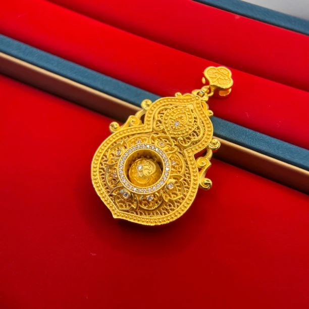 吊坠足银锆石 3店 大号四美葫芦吊坠