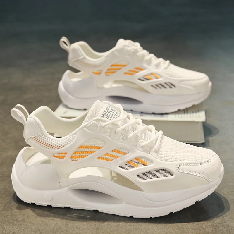 2025年夏季新款外穿透气防臭镂空包头运动凉鞋男生时尚百搭沙滩鞋