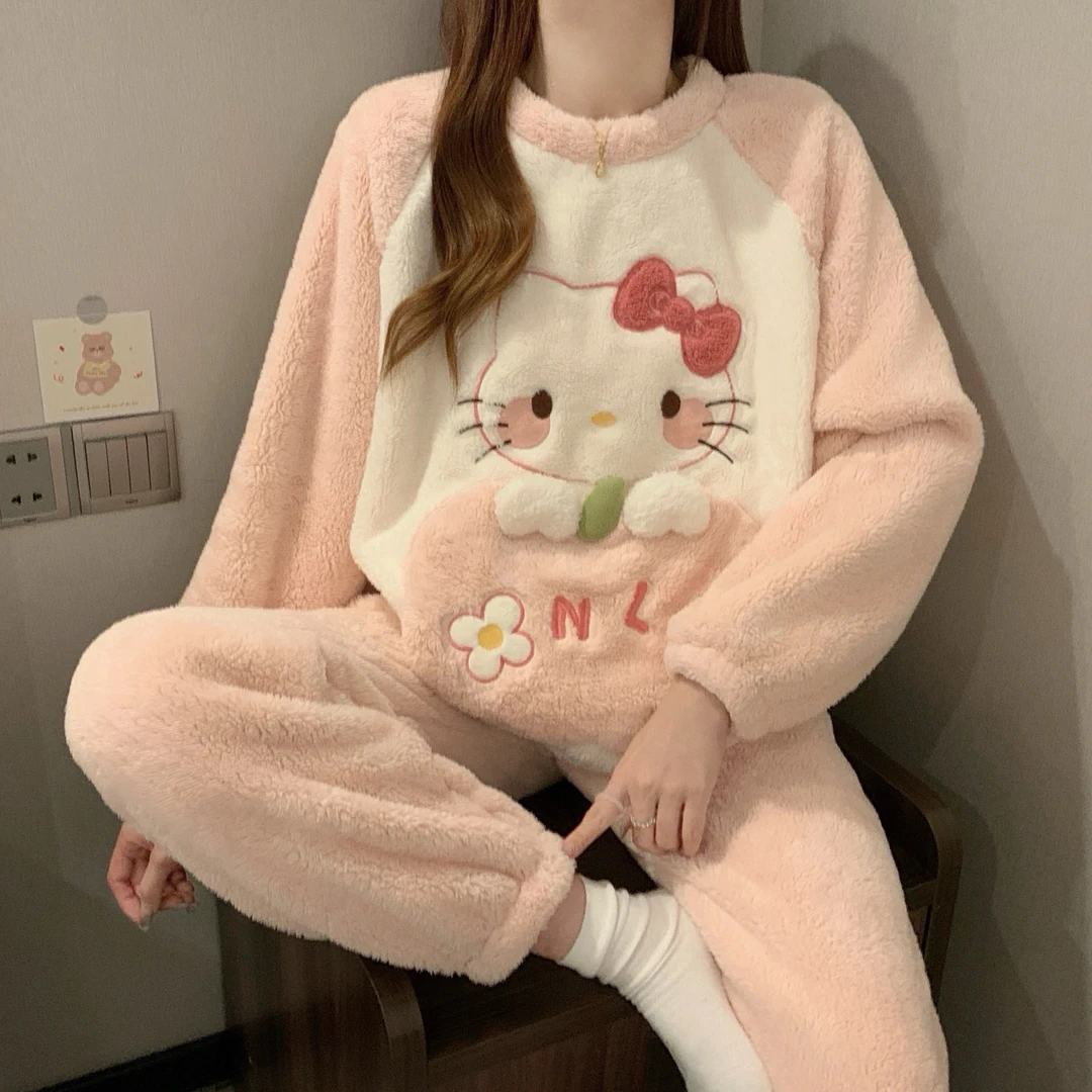 80-200斤大码秋冬毛茸茸睡衣女生冬季加厚保暖套装胖MM家居可外穿