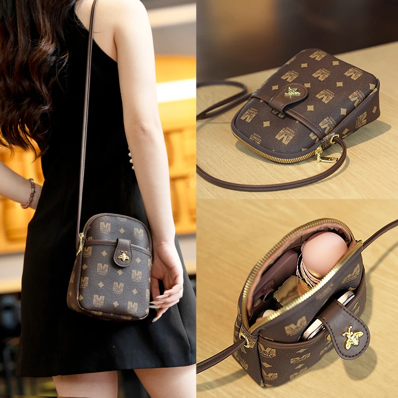 2025新款洋气软皮轻便手机包大容量百搭单肩斜挎小包包零钱包