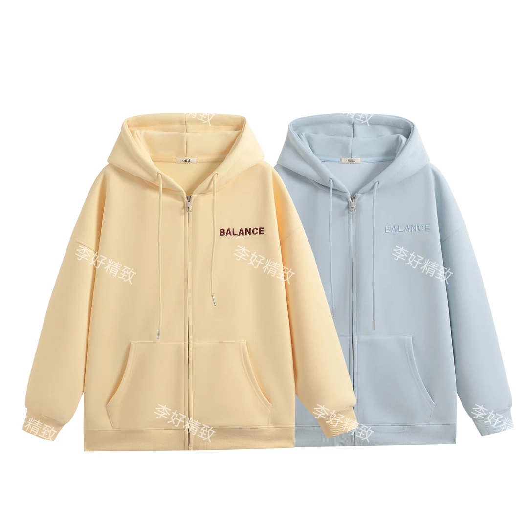 JIEJIE-【早秋日落】~外套女加绒连帽卫衣欣欣爆款开衫女款上衣