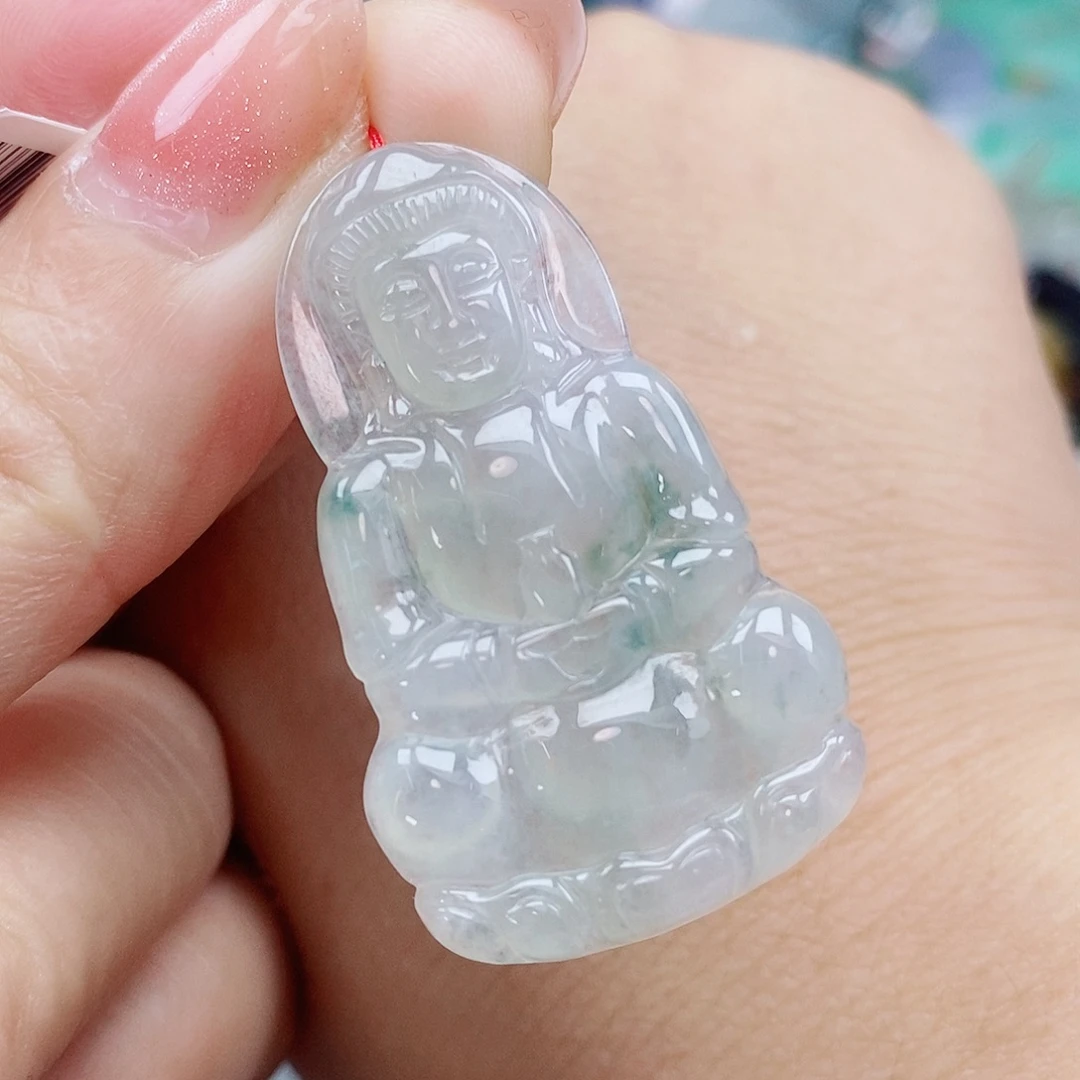 颈饰未镶嵌翡翠天然缅甸A货翡翠观音