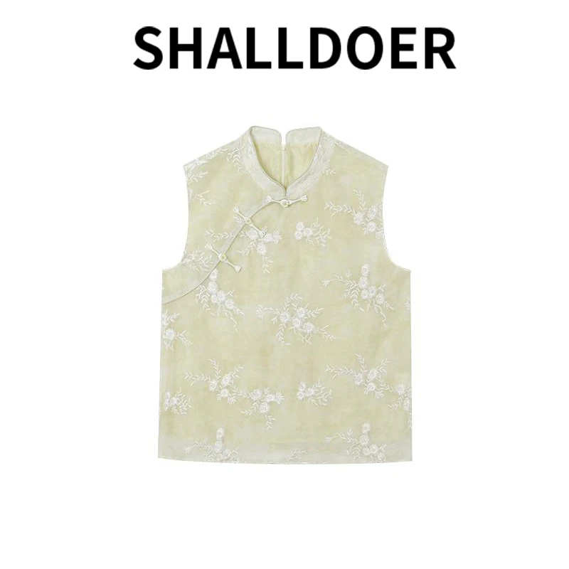 2025年新款立领夏季新中式无袖衬衫潮流小众气质优雅女士上衣