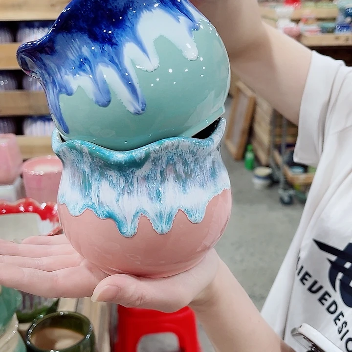 有孔，凑10元包邮陶瓷花盆发货！