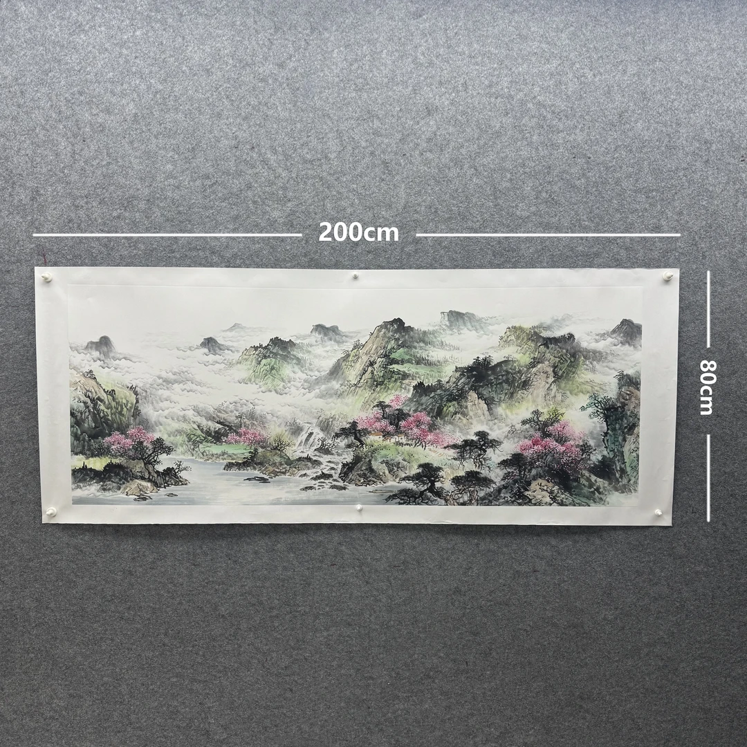 【山水画】张恒禄200*80cm手绘礼盒作品（28）