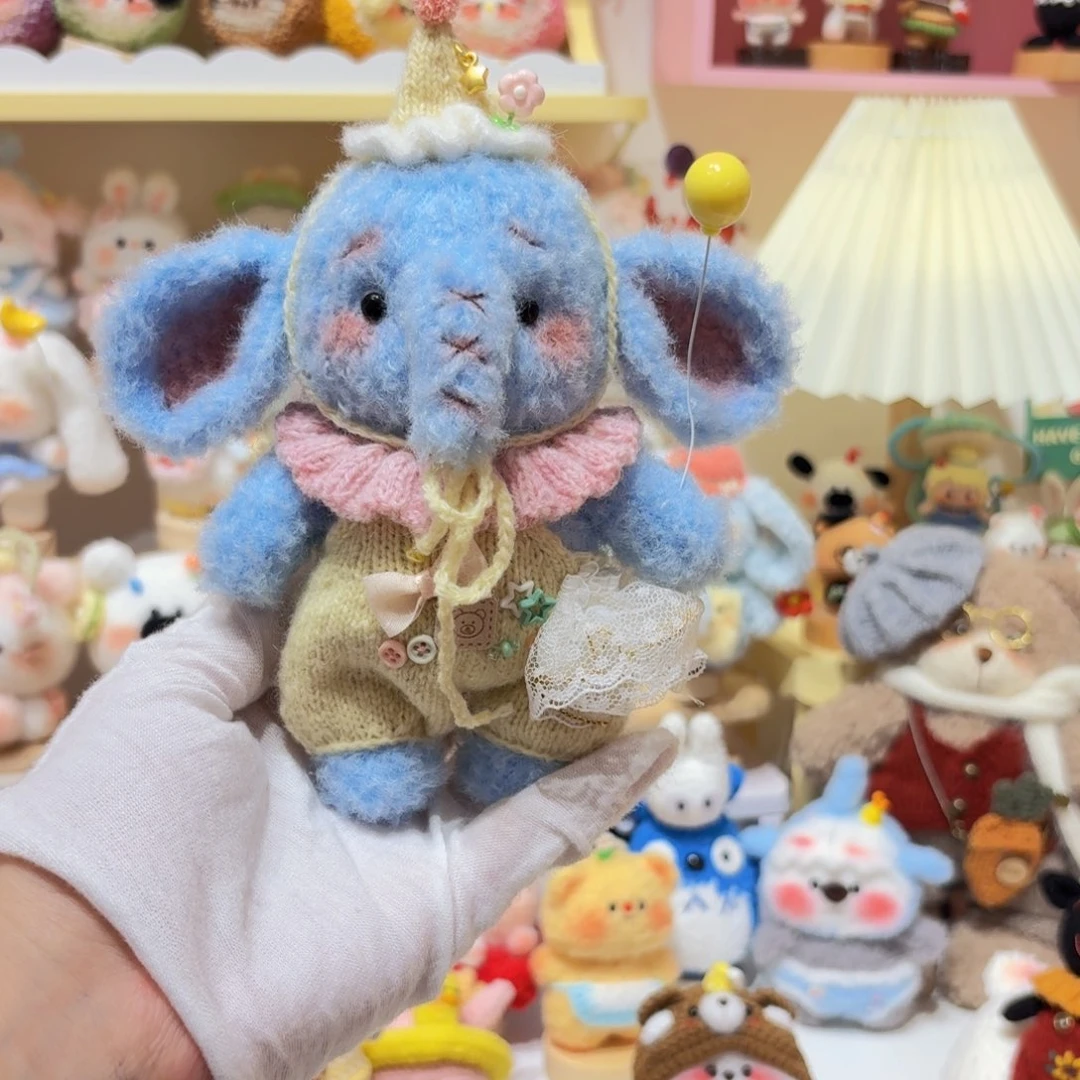 针织品棒针大象摆件