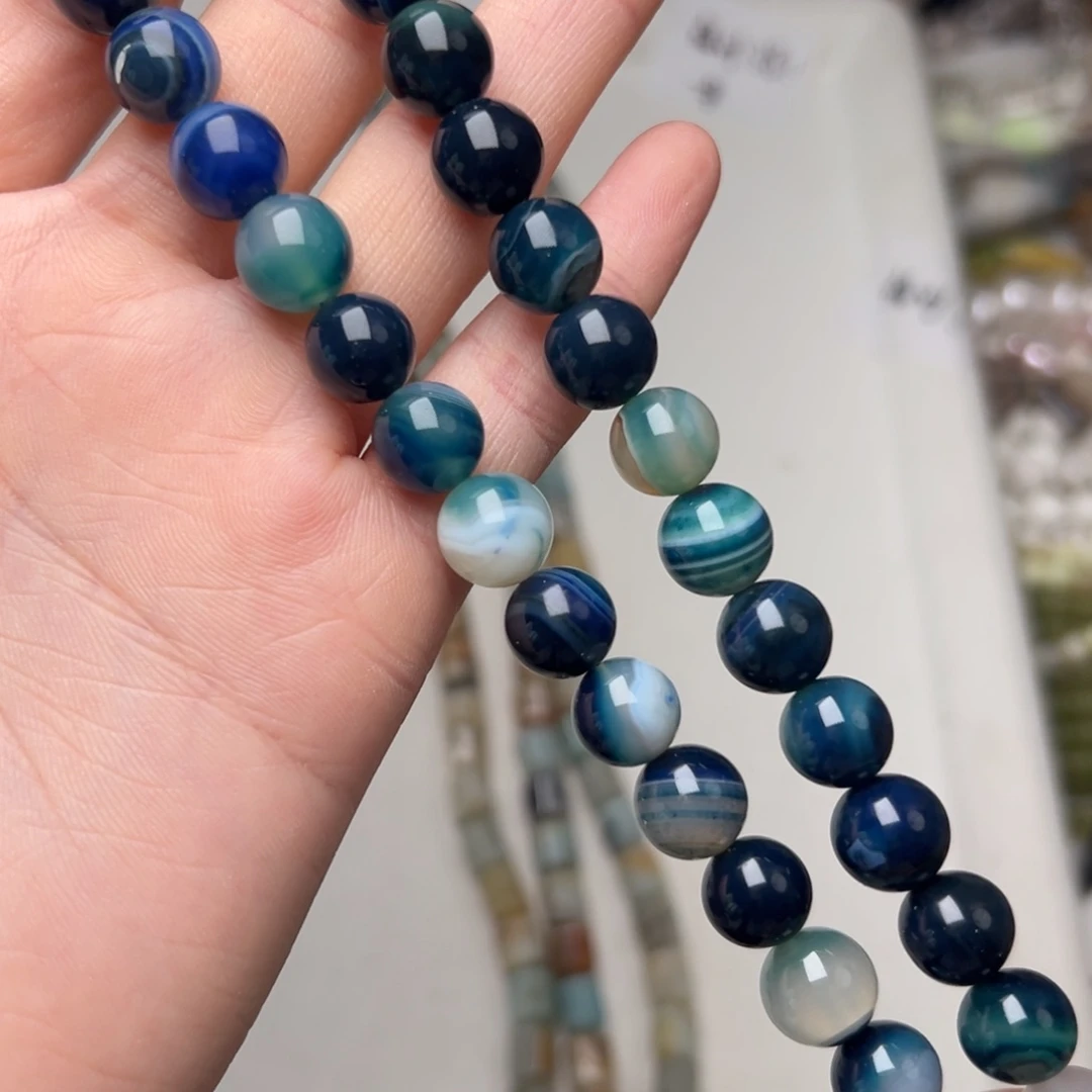 玛瑙/玉髓合金珠宝半成品K72。10.6mm天然玛瑙圆珠一条