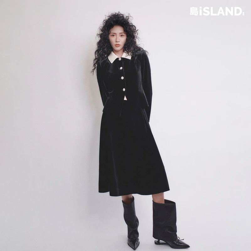 【千颂妮专享】LIME/莱茵【都市主场】轻奢优雅丝绒半裙LDGC8AVSKK54