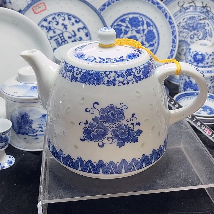 碗青花玲珑1.5升茶壶