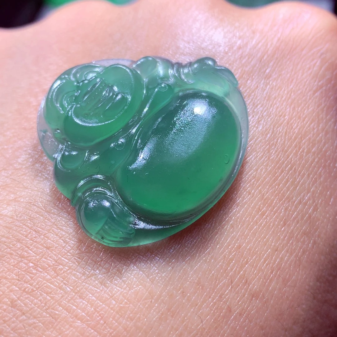 定制翡翠未镶嵌天然翡翠A货毛货挂件