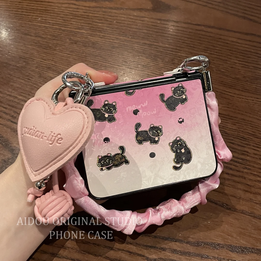 适用华为purax手机壳新款折叠屏粉白渐变可爱烫金猫咪Purax典藏版