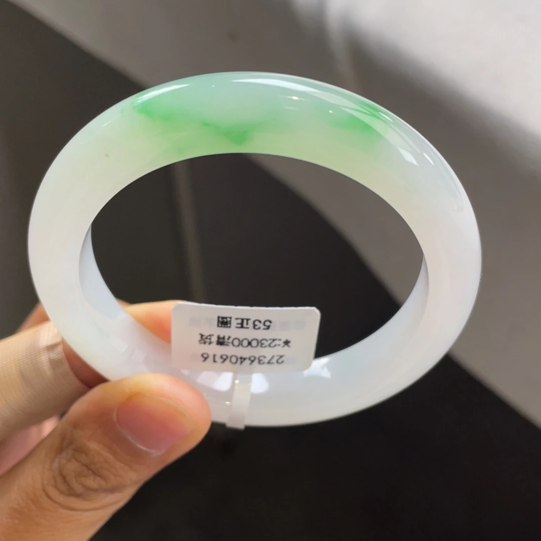 翡翠未镶嵌手镯回流/冰绿泥鳅背手镯（有纹漏）强推