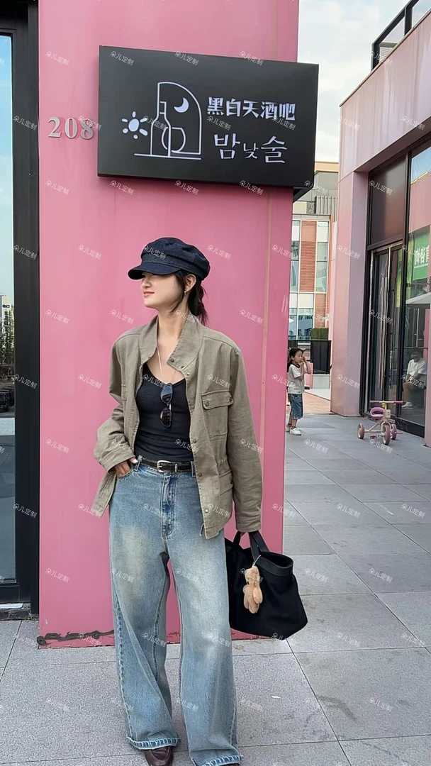 朵儿定制 【山云】腰部抽绳立领口袋苎麻猎装外套 KA95