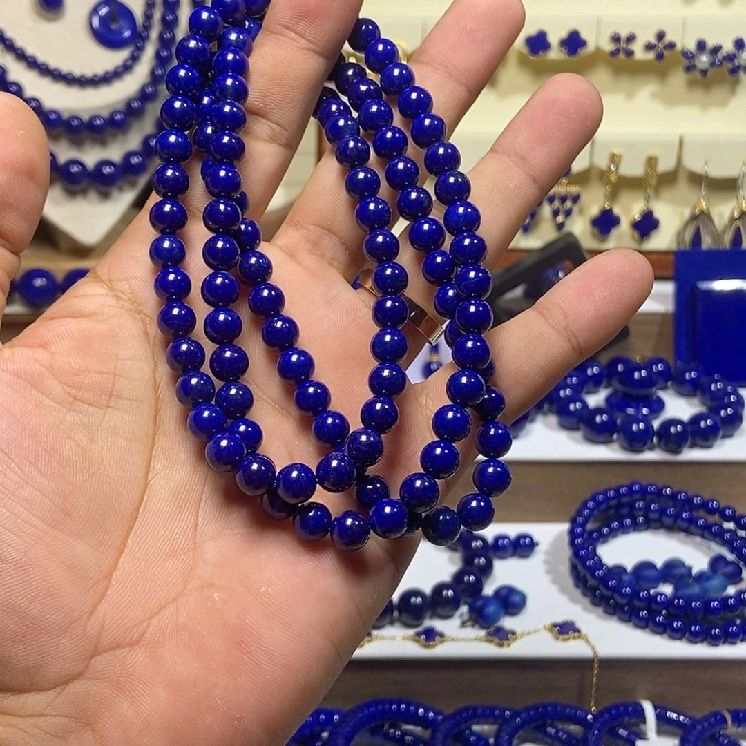 红***拉青金石未镶嵌高品 108佛珠7.2+