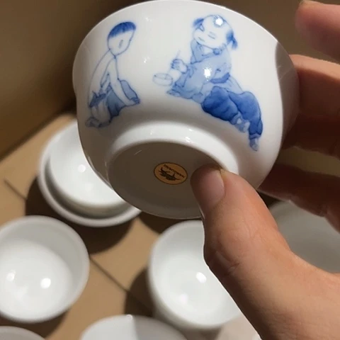 手绘高岭土杯一个