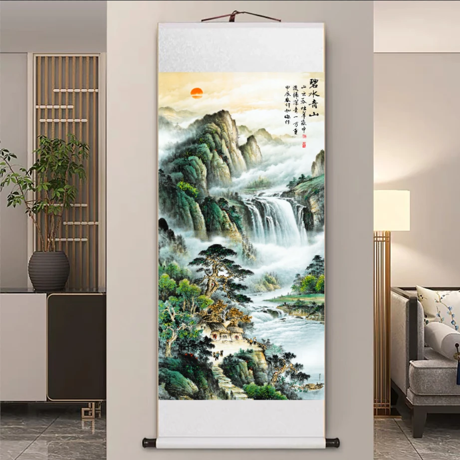 【现代高清微喷装饰画】碧水青山(宽47,高140)