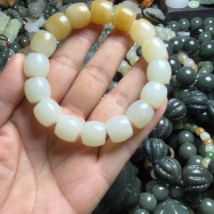 和田玉手串未镶嵌阳*14直切