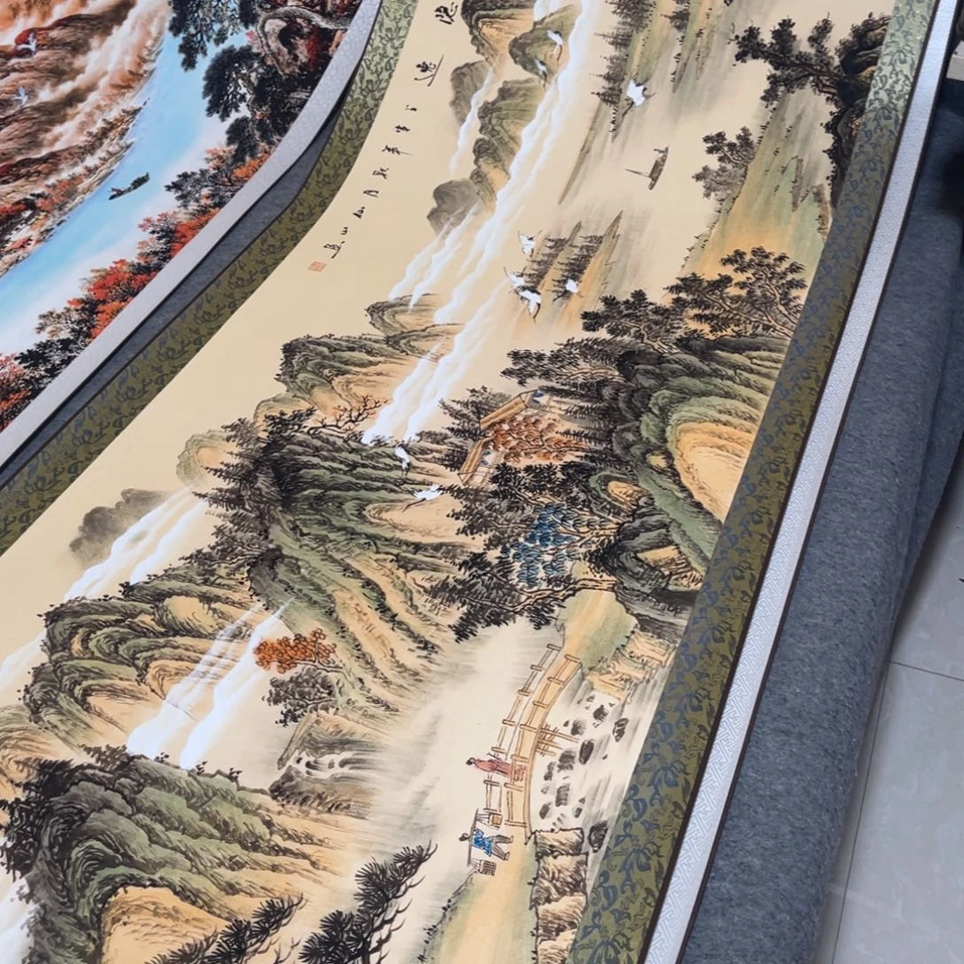 溪山隐逸六尺横幅山水东方美学装饰画2.1