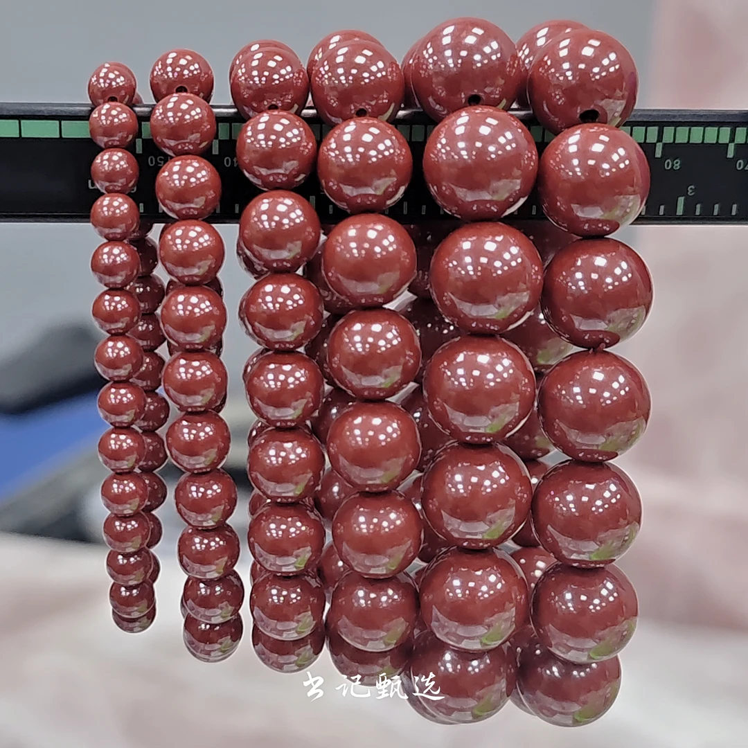 含辰砂工艺品朱砂单圈手链多样性发一件多尺寸约6-14mm 4097-01DH