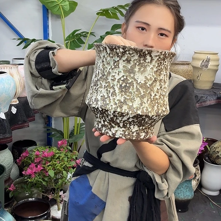 20×21 -粗陶花盆有孔-买买买
