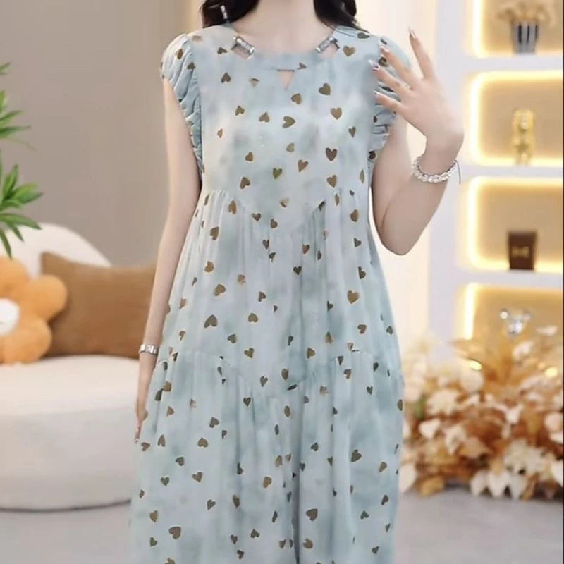 高级莱赛尔天丝优雅气质年轻礼服裙2025夏季新款遮肚子显瘦连衣裙