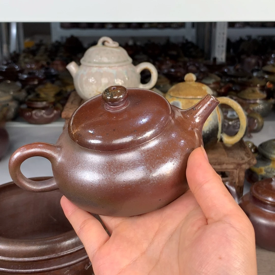 茶壶紫砂纯自然柴烧