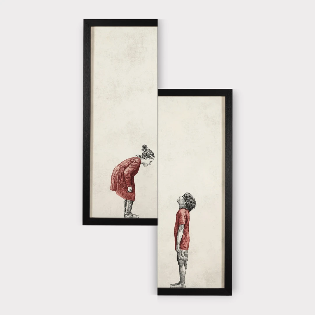 《分映》破坏艺术画锯开上下对视创意画装饰画3d立体画