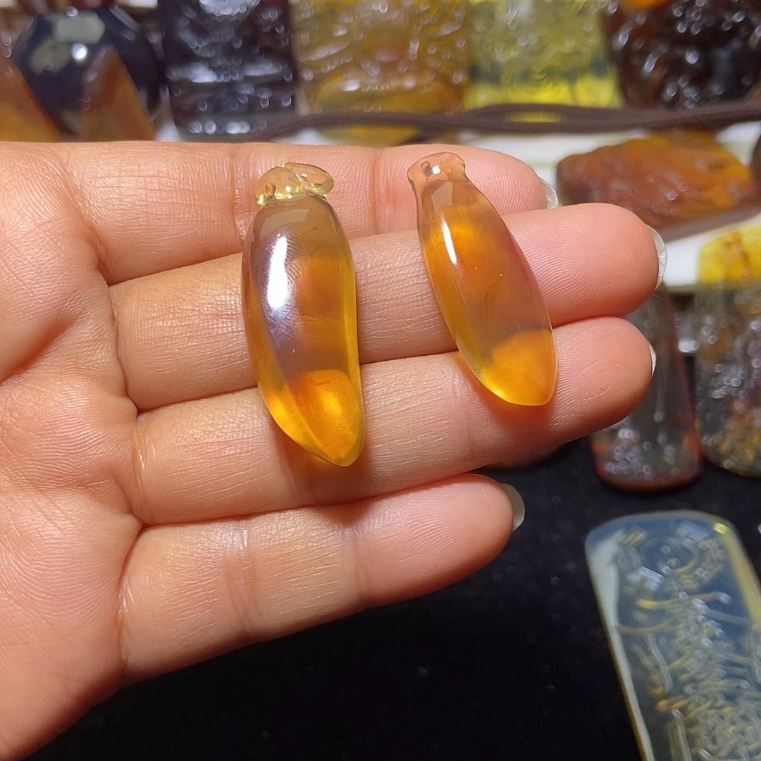 琥珀未镶嵌颈饰缅甸天然琥珀吊坠